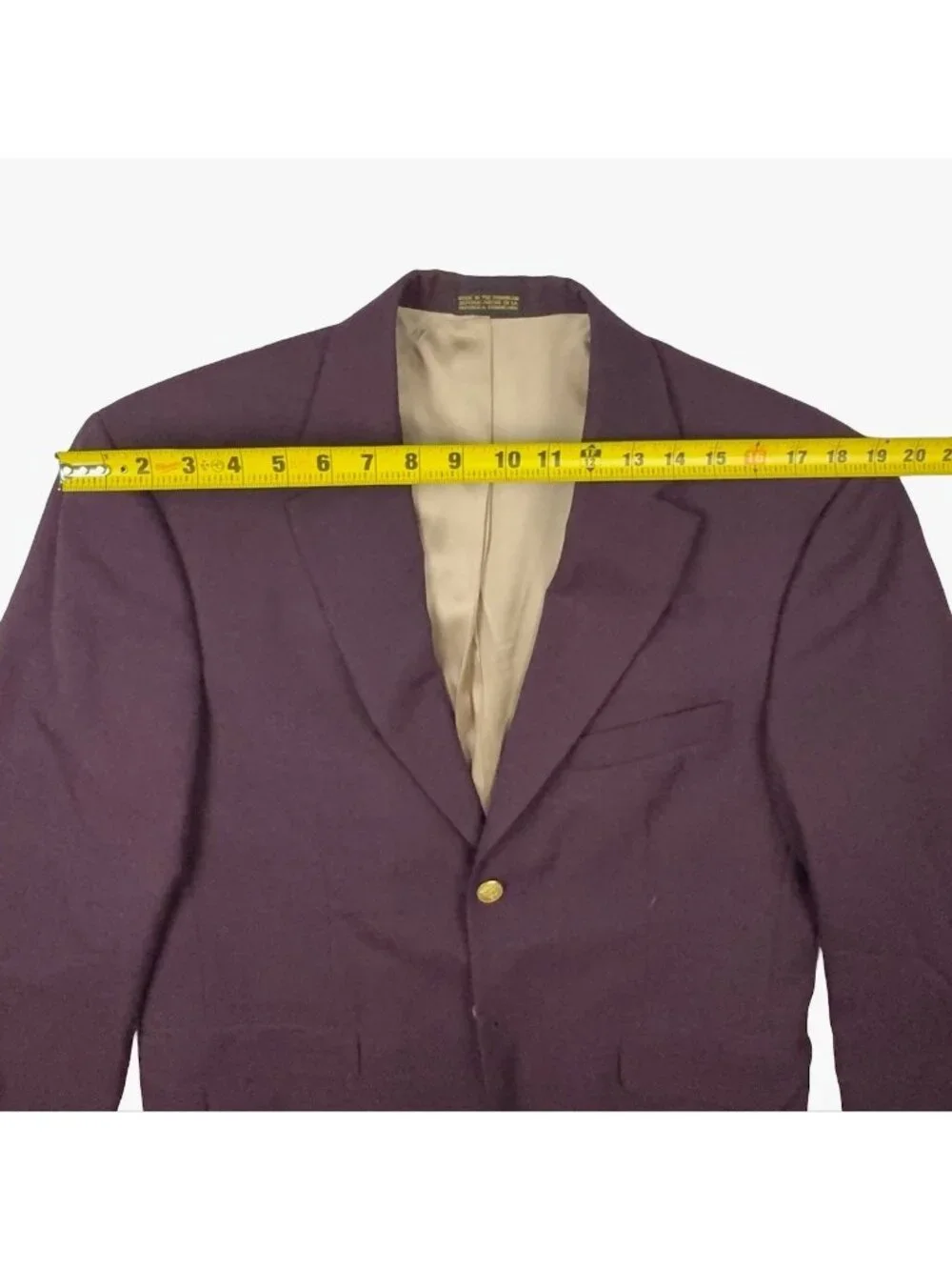 Stafford Men's Wool Blend 2-Button Gold Button Blazer Purple • 38S